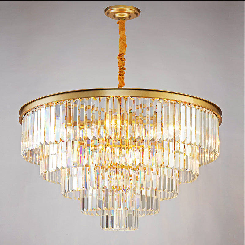 Kristy Modern LED Decorative Luxury Pendant Light Crystal Metal Ring Bedroom Living Room - Letslighting