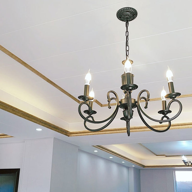 Silva Creative Retro Candle Chandelier Metal Bedroom - Letslighting