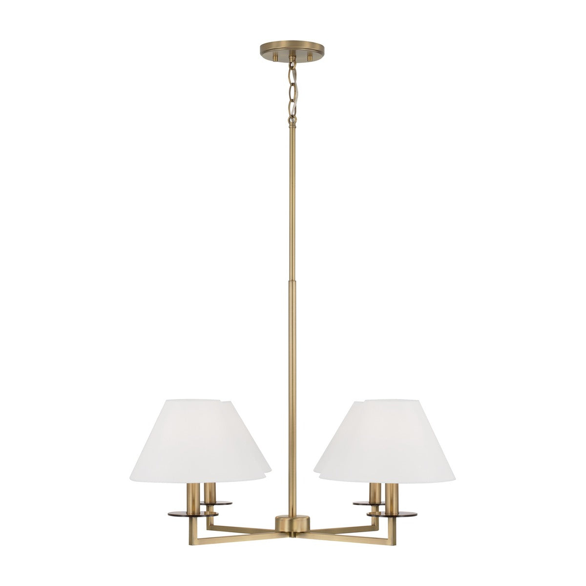 Vail Aged Brass Four Light Fabric Shade Chandelier