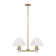 Vail Aged Brass Four Light Fabric Shade Chandelier