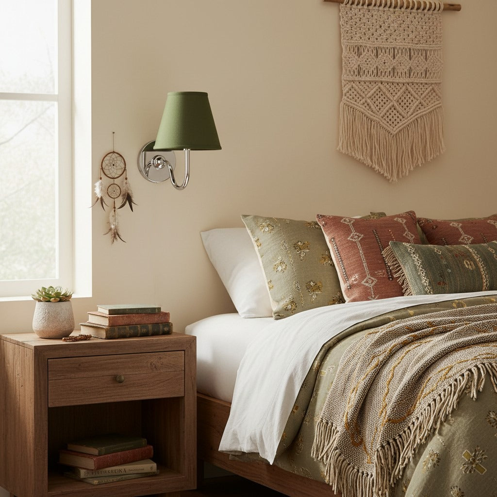 Grace Brass Linen Wall Lamp
