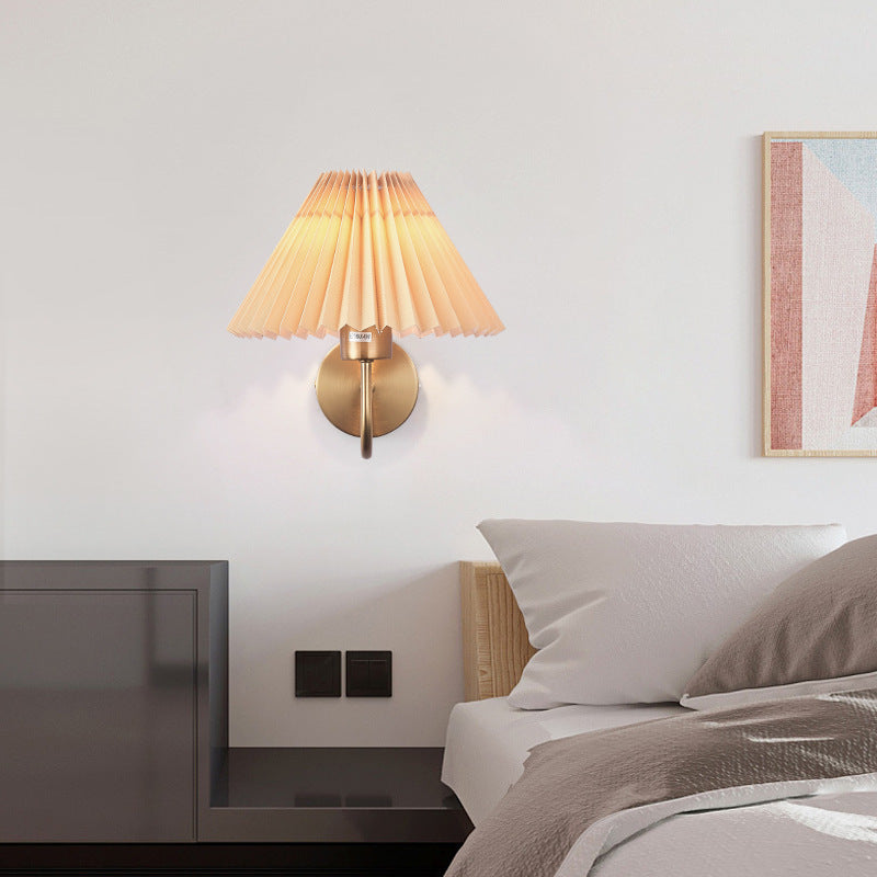 Kristy Nordic Vintage Indoor Wall Lamp Brass Bedroom - Letslighting