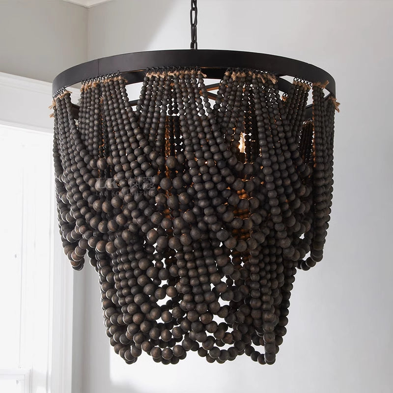 Silva LED Pendant Lights Rust Wood Metal Living Room Badroom - Letslighting