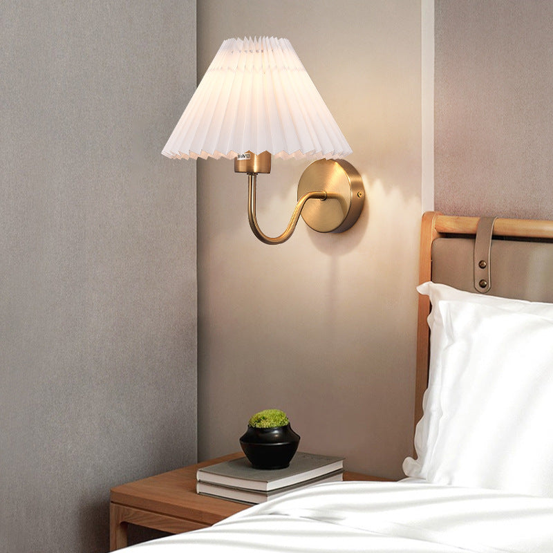 Kristy Nordic Vintage Indoor Wall Lamp Brass Bedroom - Letslighting