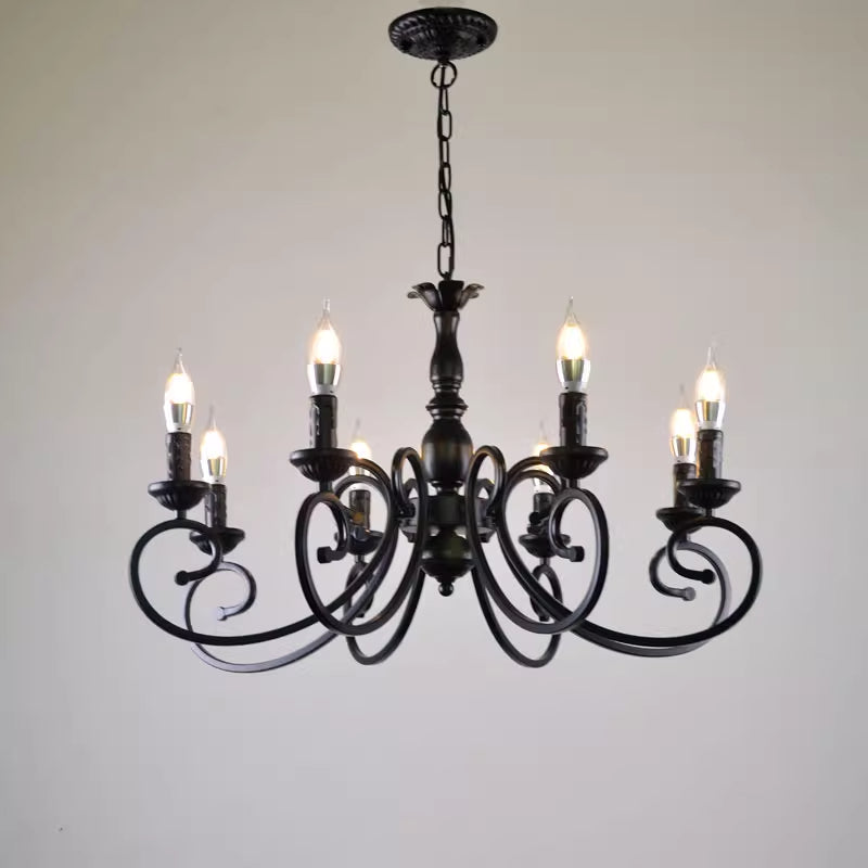 Silva Creative Retro Candle Chandelier Metal Bedroom - Letslighting