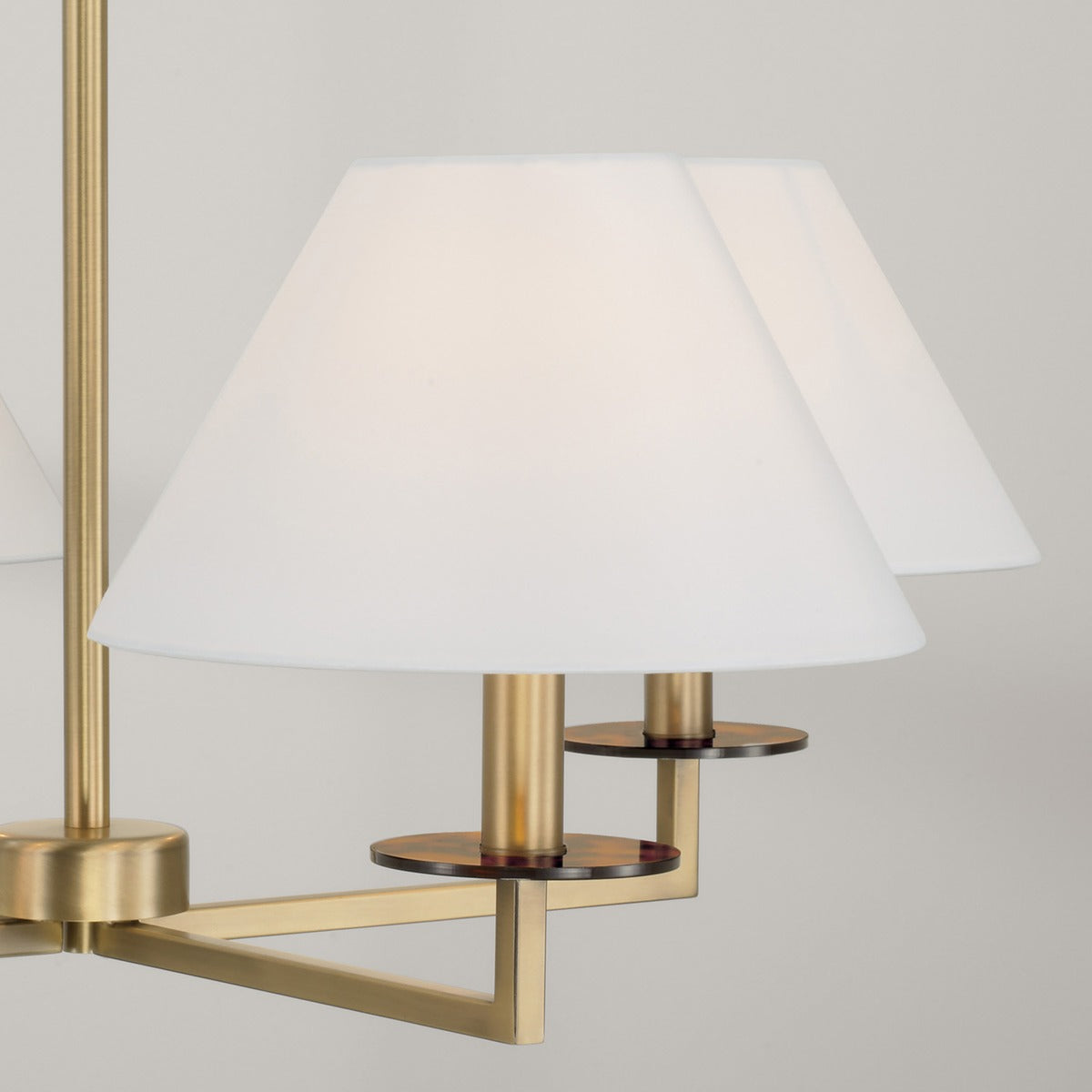 Vail Aged Brass Four Light Fabric Shade Chandelier
