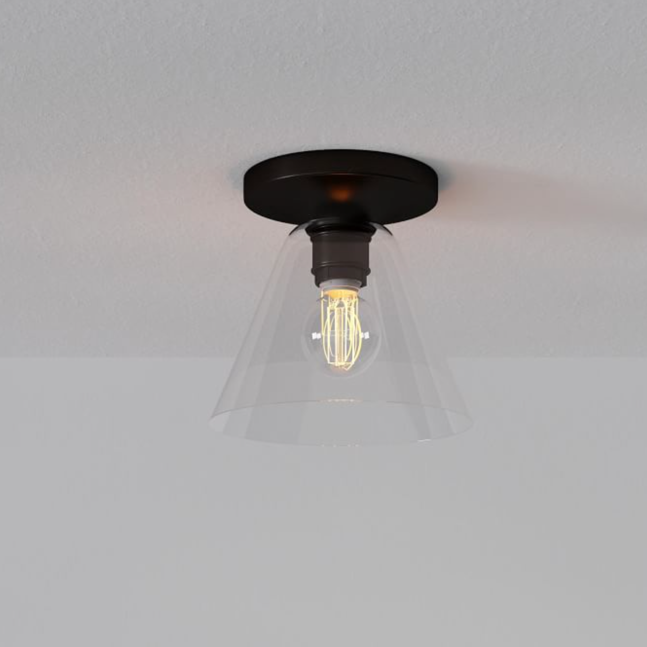 Cone Flush Mount Glass Ceiling Light Modern