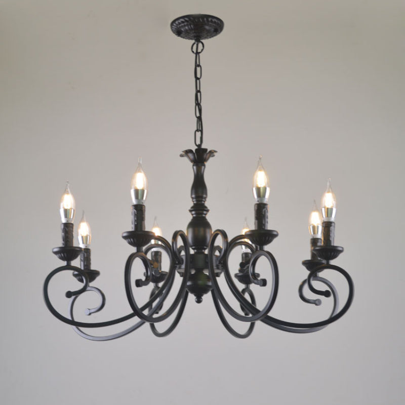 Silva Creative Retro Candle Chandelier Metal Bedroom - Letslighting