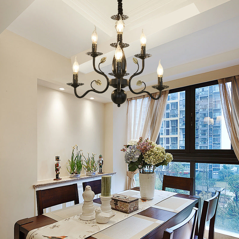Silva Rustic Metal Glass Chandelier Living Room Bedroom - Letslighting