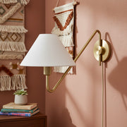 Vector Wall Lamp Brass&Fabric Plug-in