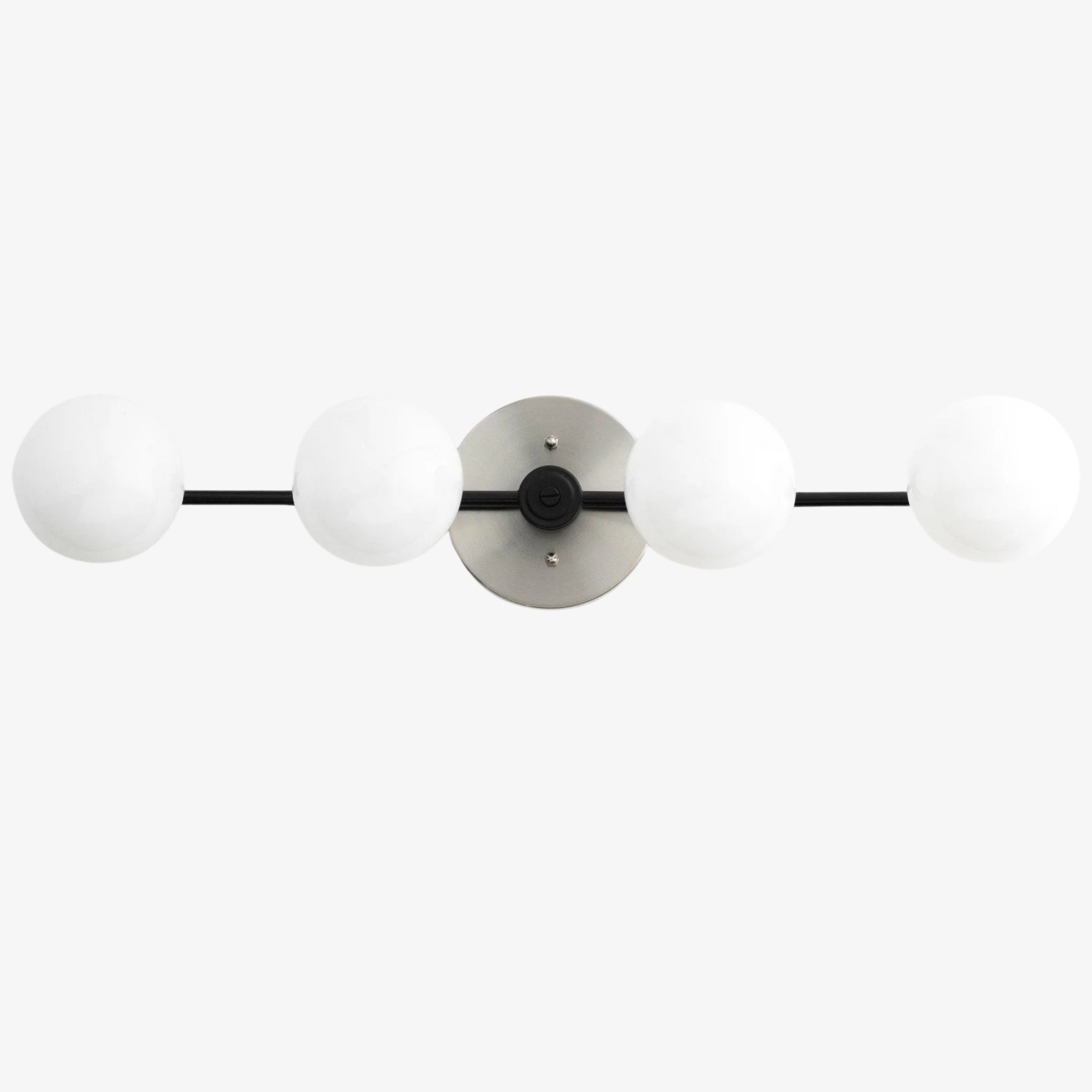Pearl Brass Milk Glass 4-Light Wall Sconce Bathroom