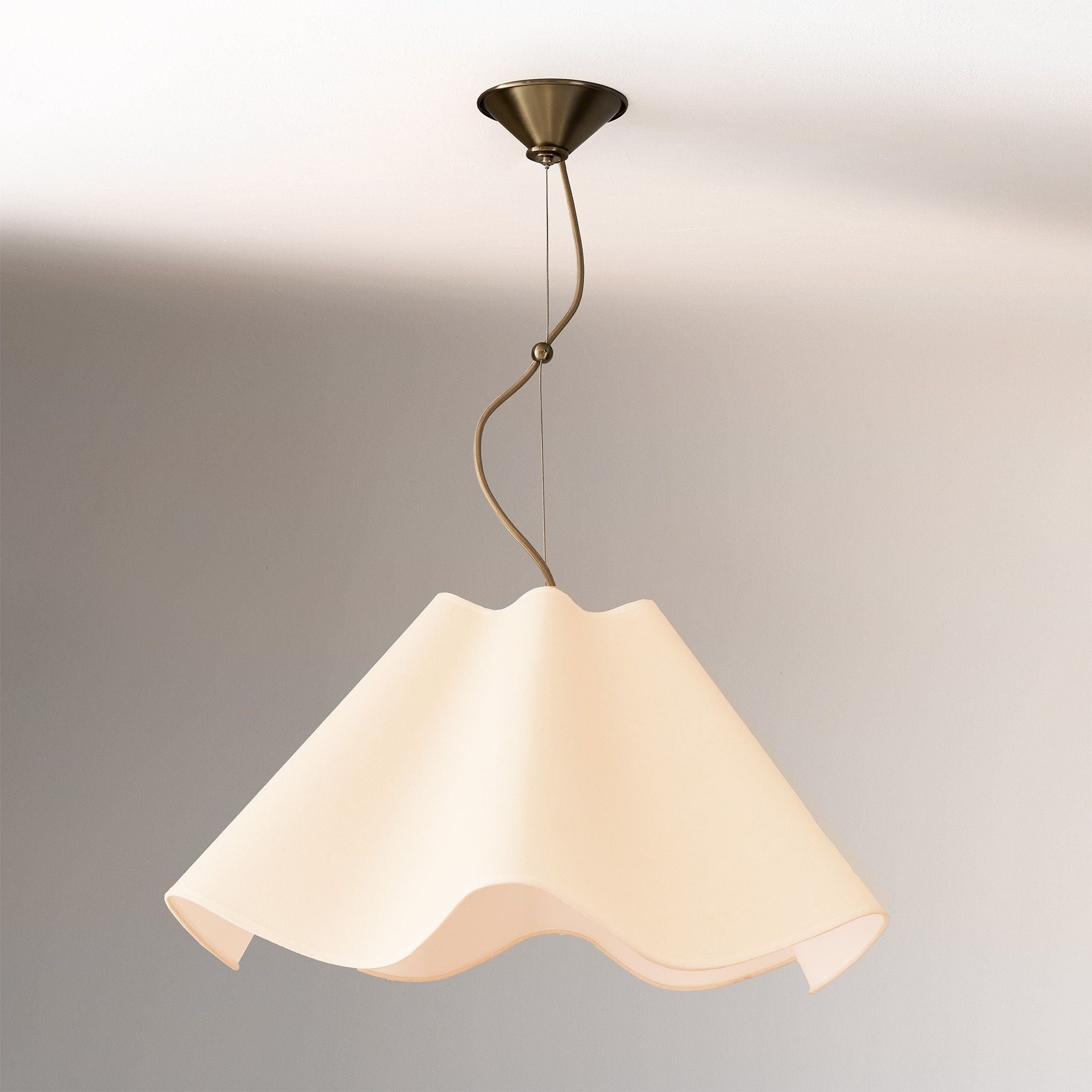 Curve Modern Linen Pendant Light
