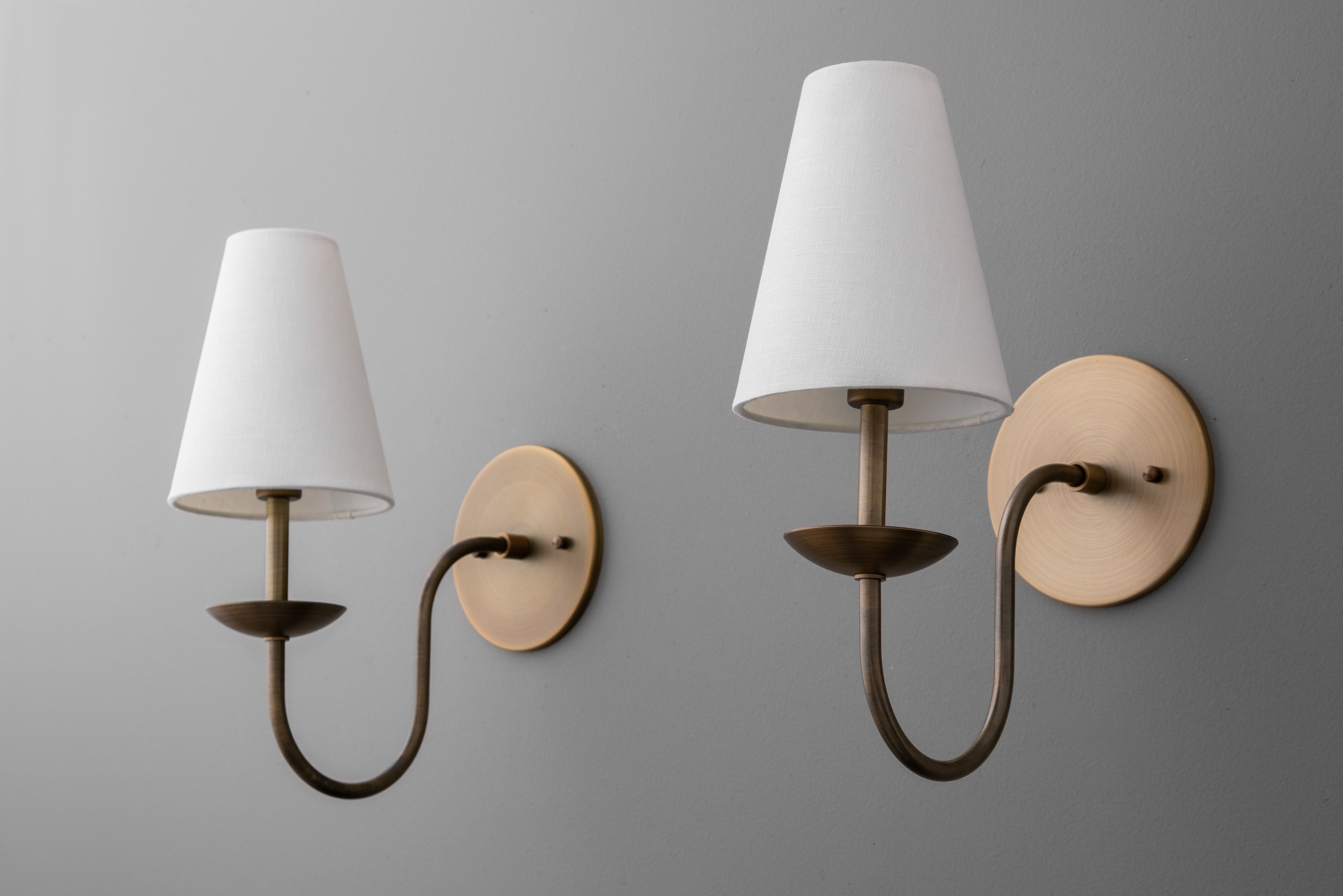 Disc Classic Wall Sconce White Linen Hallways