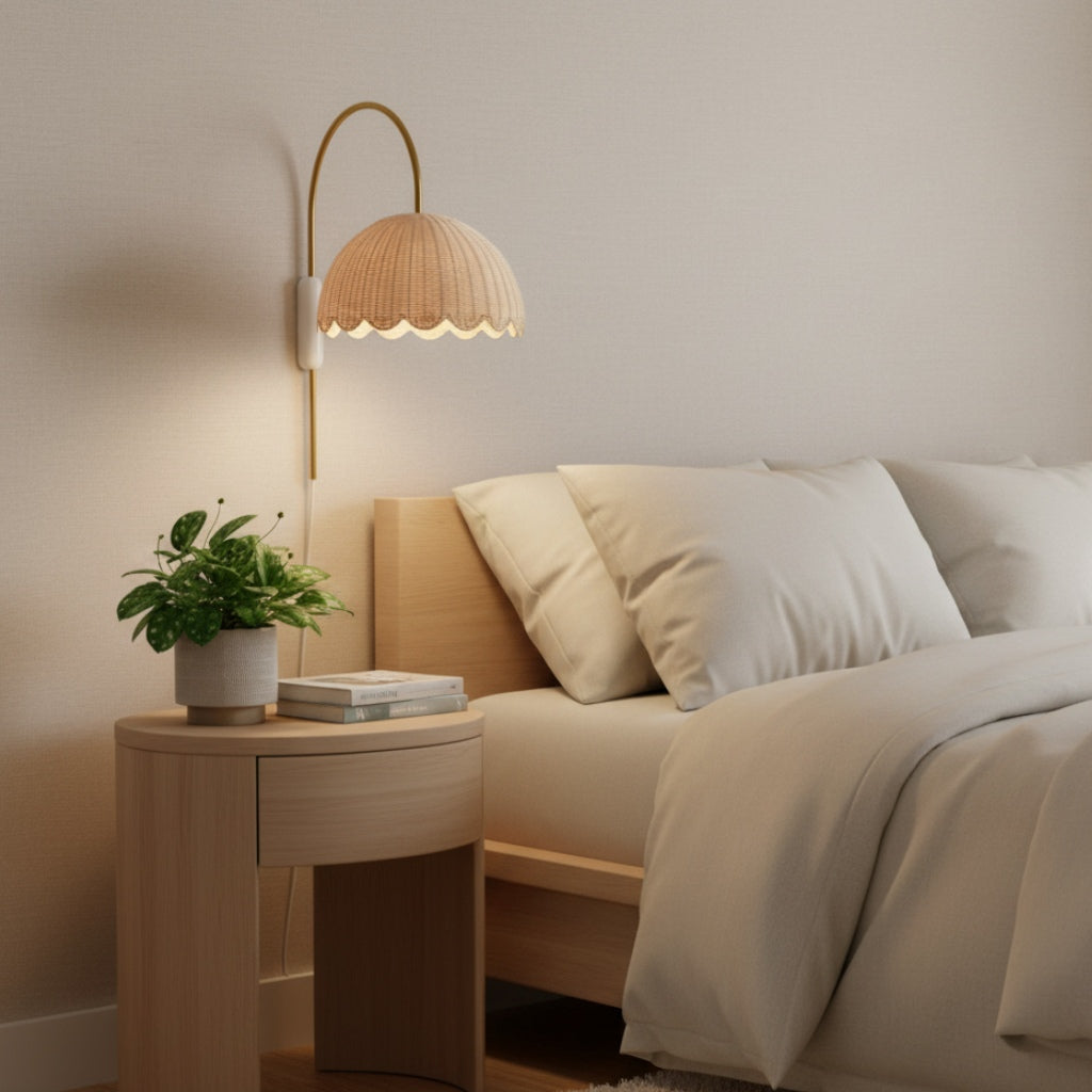 Fungi Wall Lamp Rattan&Metal