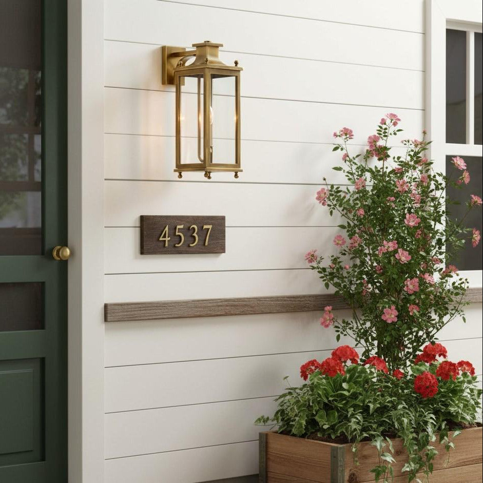 Guard  Wall Lamp  Brass Glass Outdoor