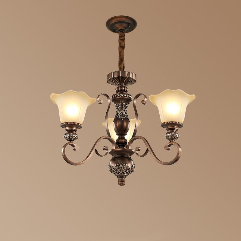 Arisha Retro Flower Pendant Light Metal Glass Living Room Bedroom - Letslighting