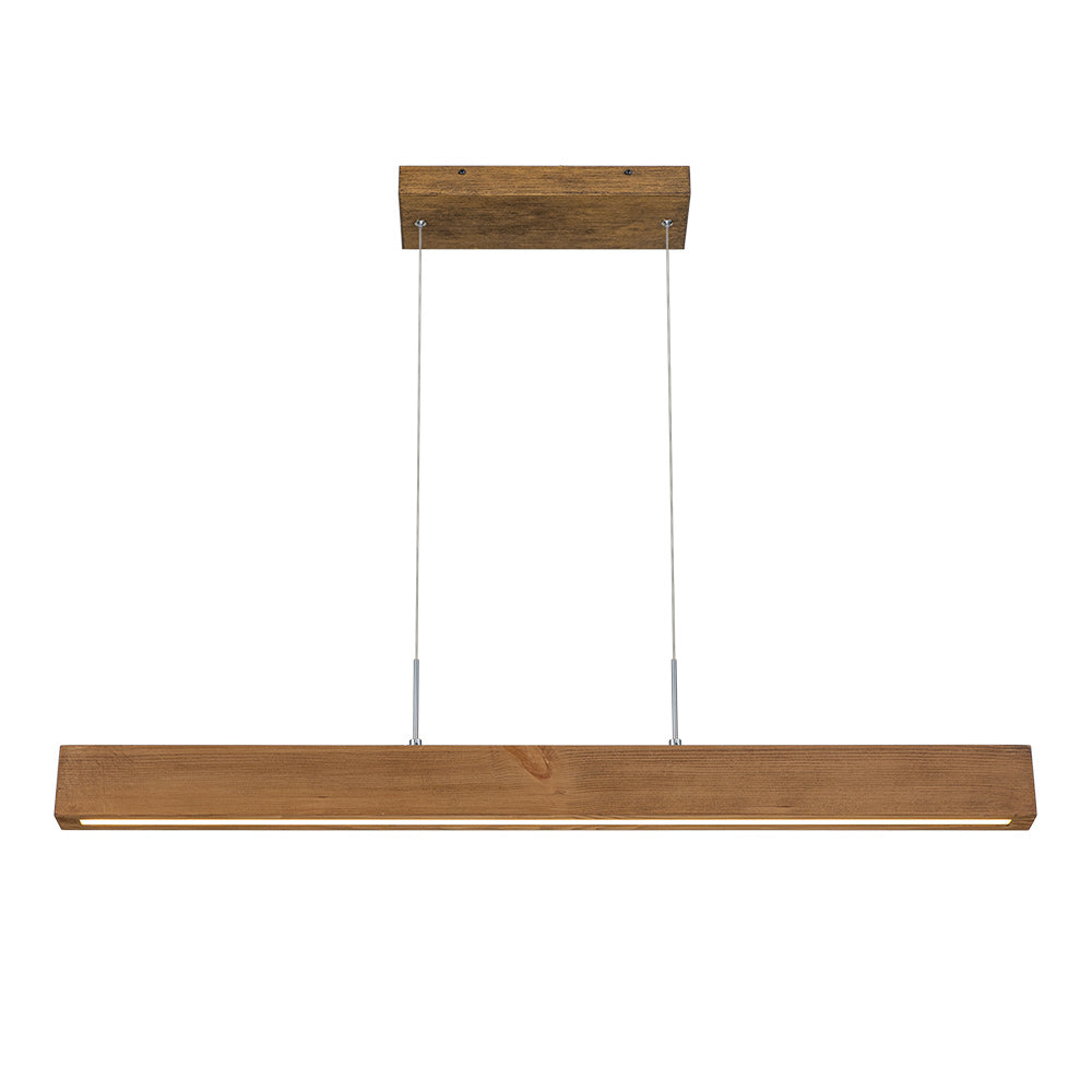 Zefyr Modern Minimalist LED Linear Wood Chandelier
