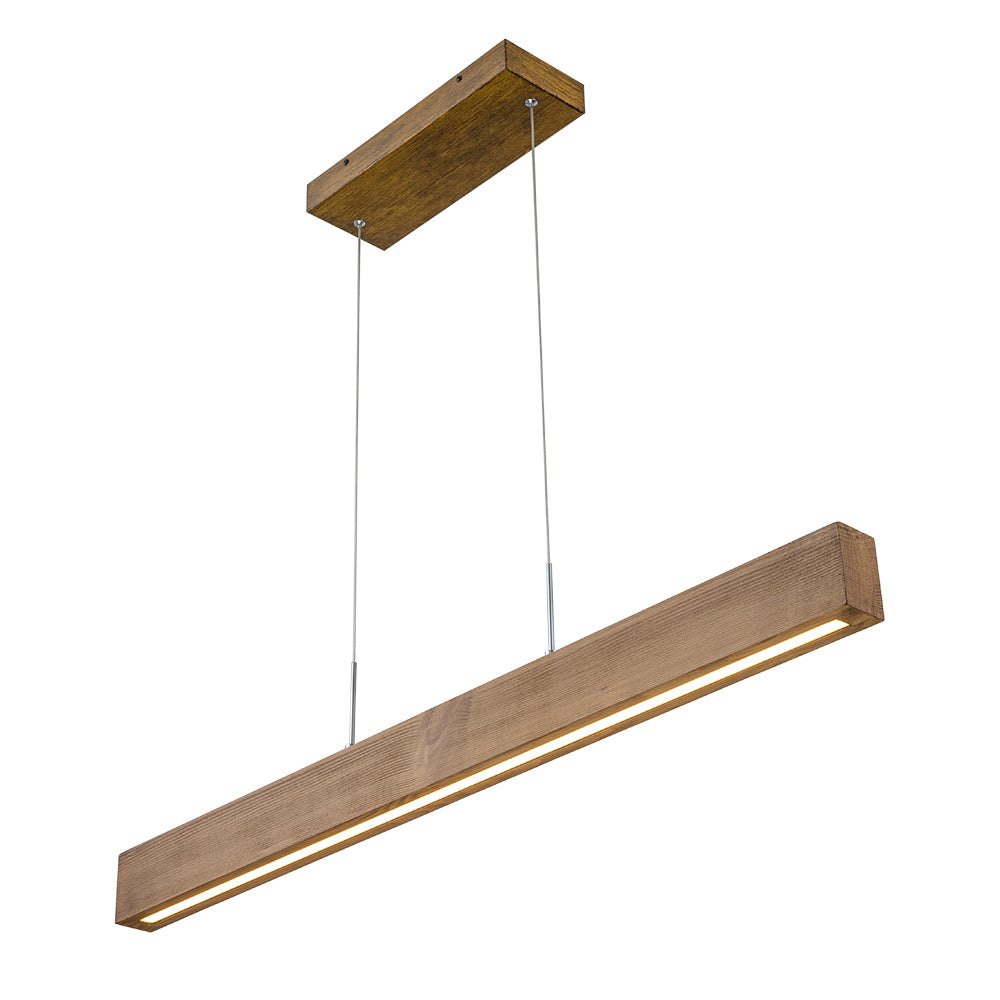Zefyr Modern Minimalist LED Linear Wood Chandelier