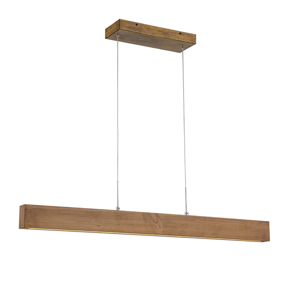 Zefyr Modern Minimalist LED Linear Wood Chandelier