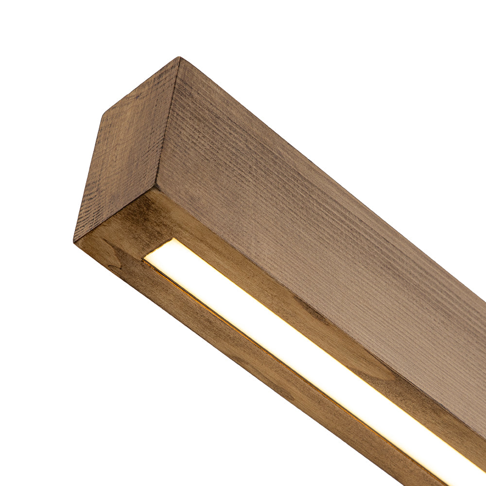 Zefyr Modern Minimalist LED Linear Wood Chandelier