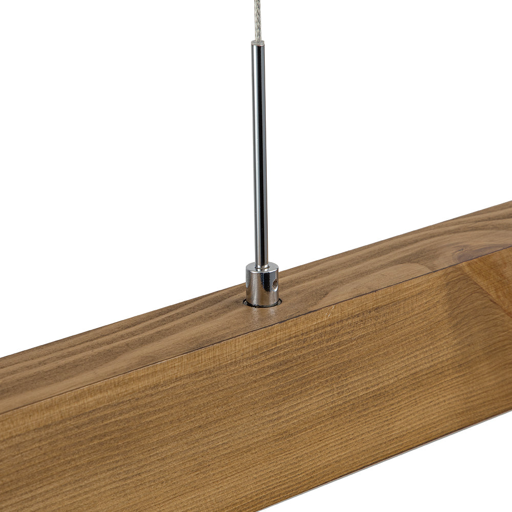 Zefyr Modern Minimalist LED Linear Wood Chandelier