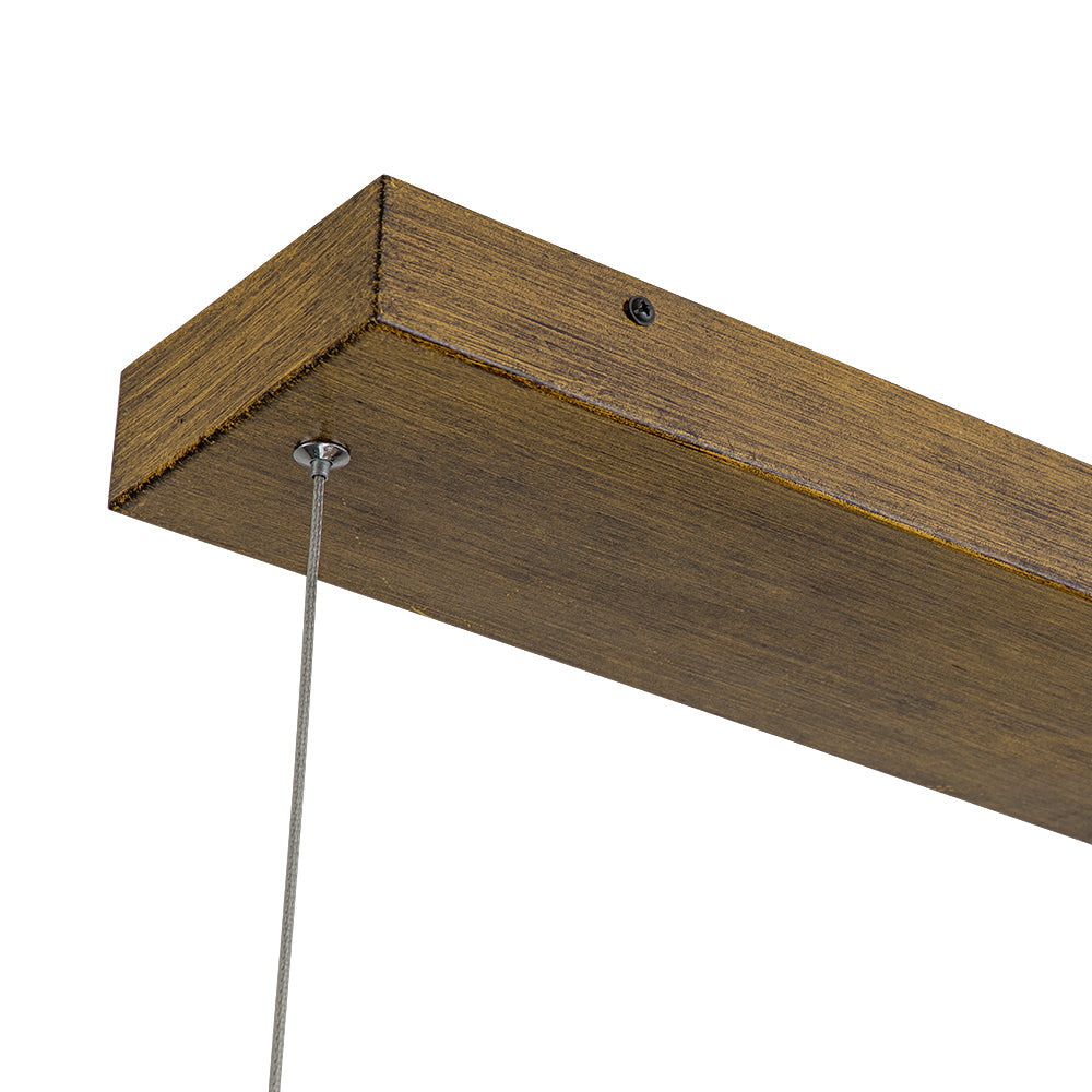 Zefyr Modern Minimalist LED Linear Wood Chandelier