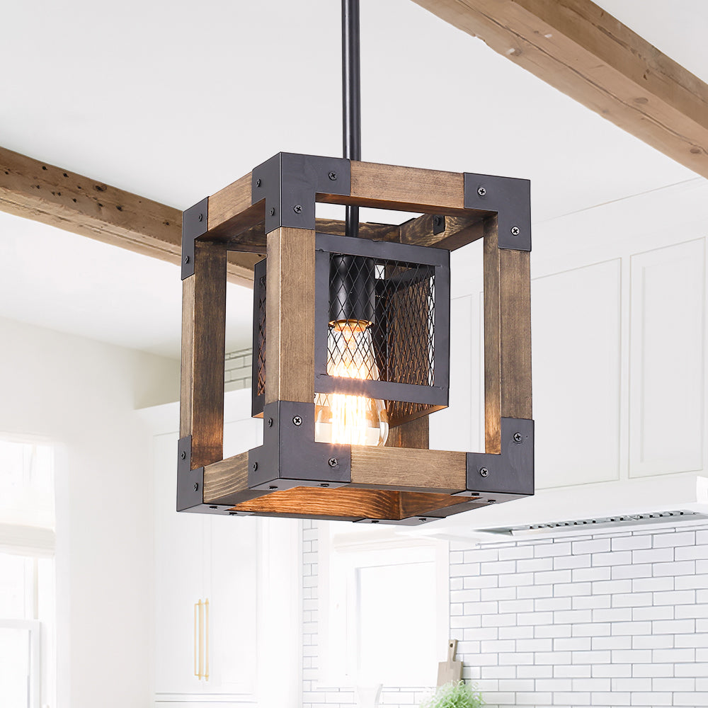 Nordlys Modern Square Wood Pendant Light
