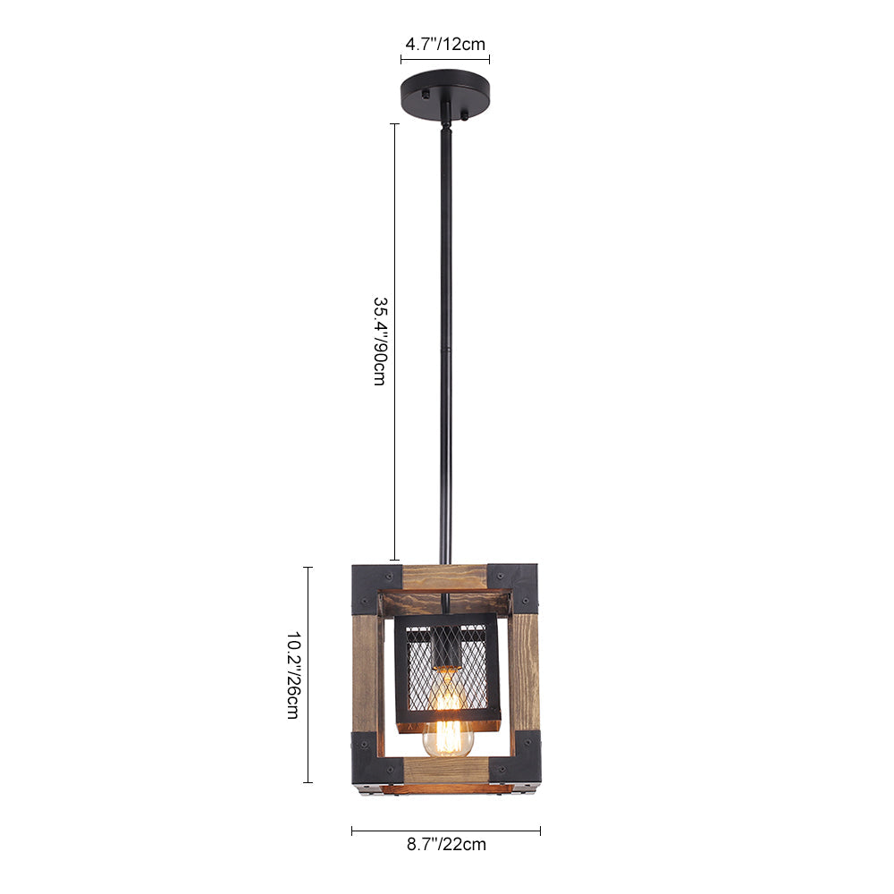 Nordlys Modern Square Wood Pendant Light
