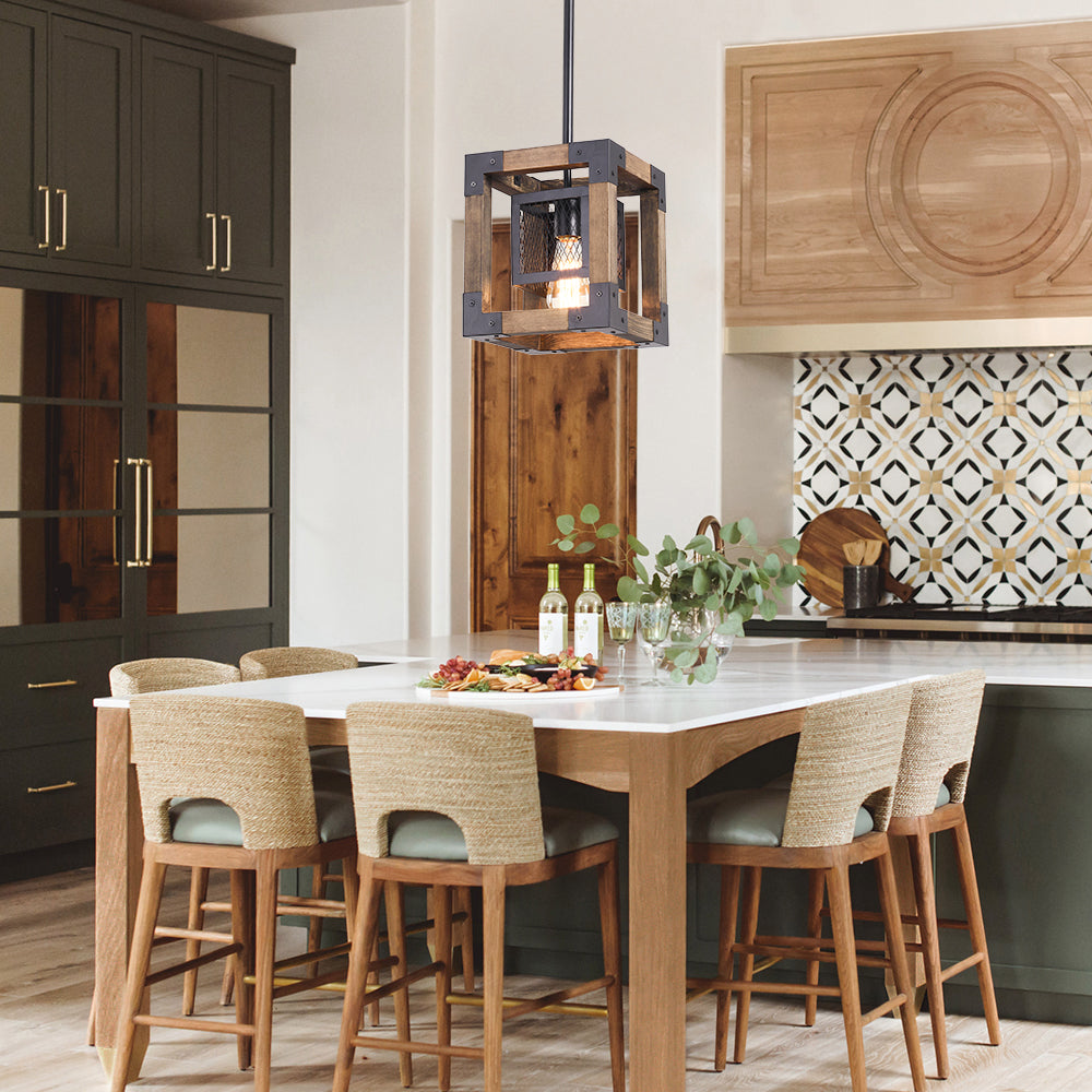 Nordlys Modern Square Wood Pendant Light