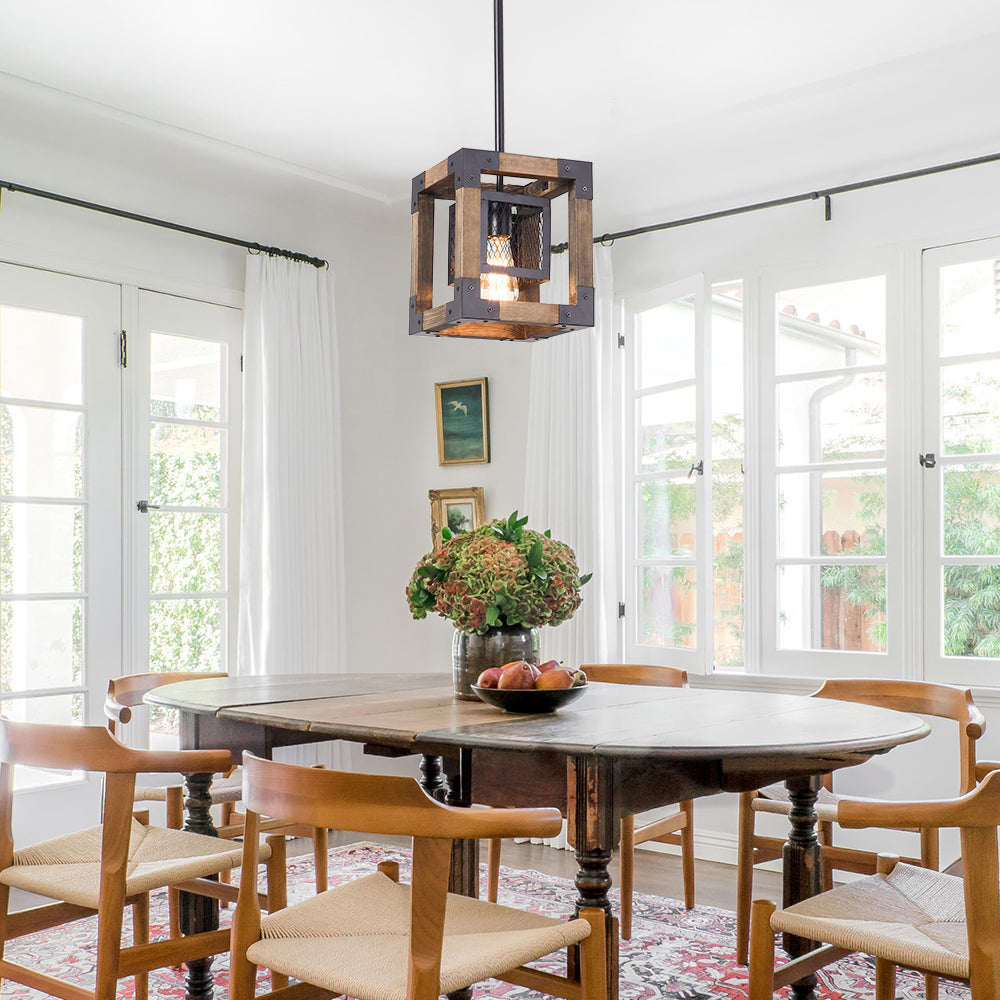 Nordlys Modern Square Wood Pendant Light
