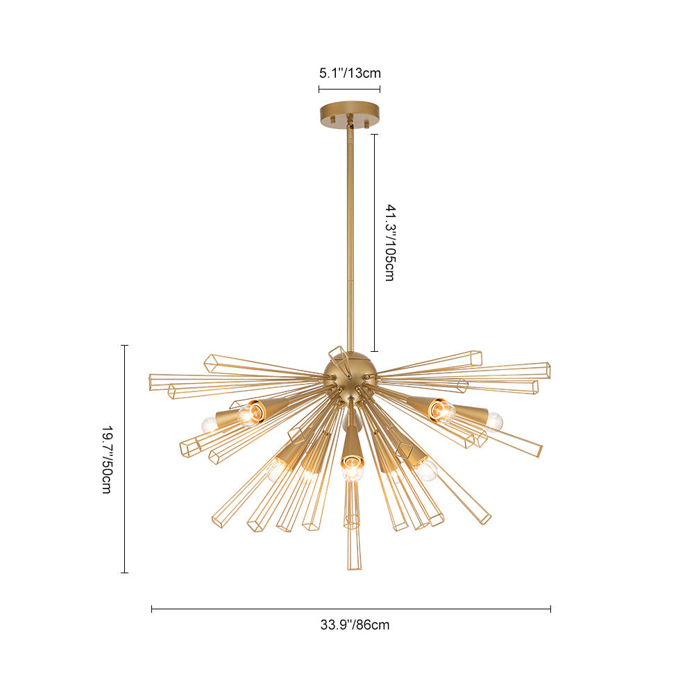 Waegnuli Geometric Sputnik Sunburst Metal Chandelier