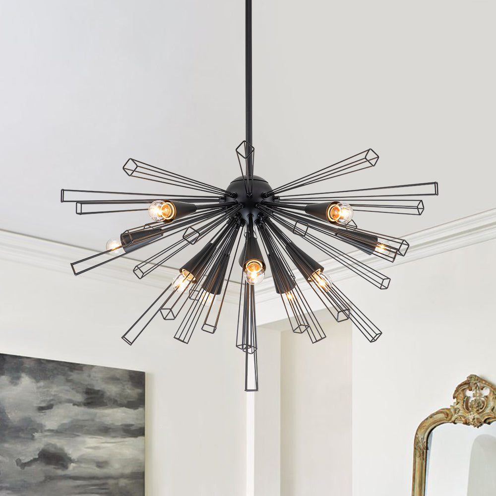 Waegnuli Geometric Sputnik Sunburst Metal Chandelier