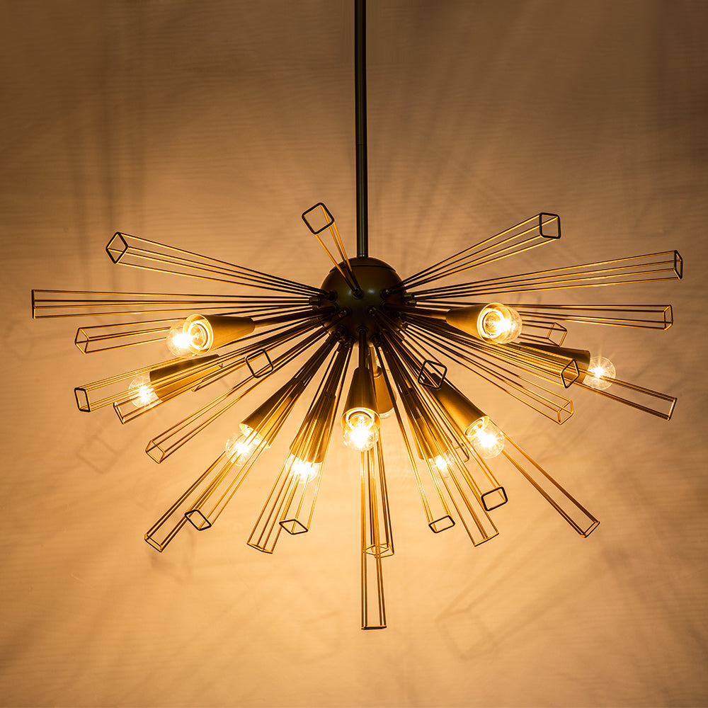 Waegnuli Geometric Sputnik Sunburst Metal Chandelier
