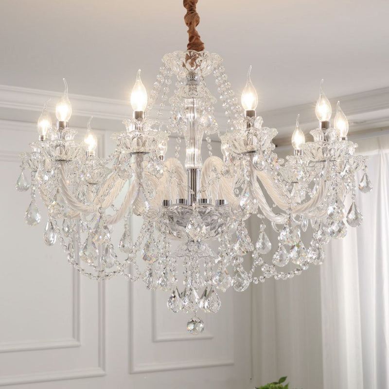 Silva French Crystal Metal Chandelier Living Room Dining Room - Letslighting