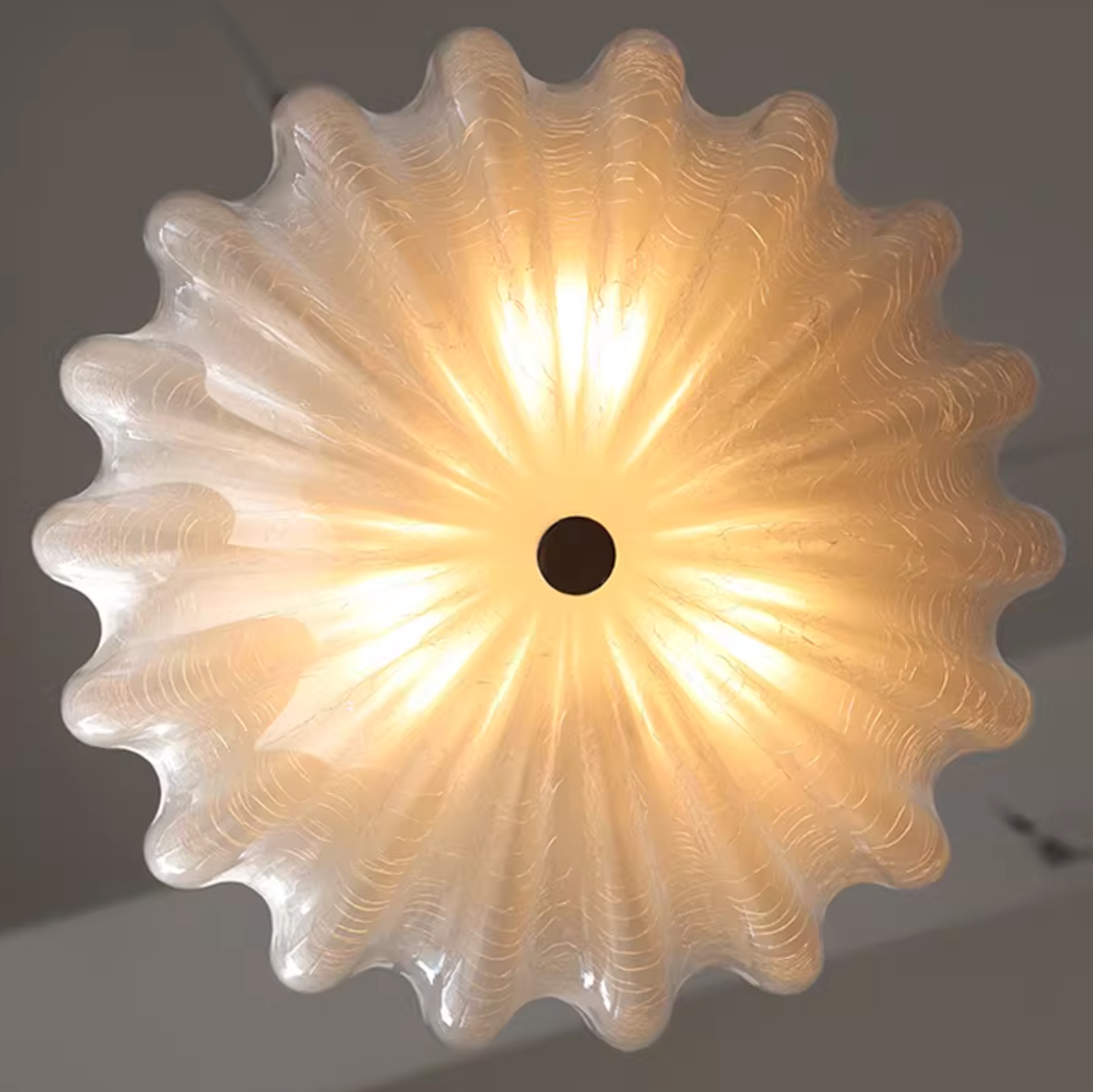 Norduli Modern Flower Glass Semi Flush Ceiling Light
