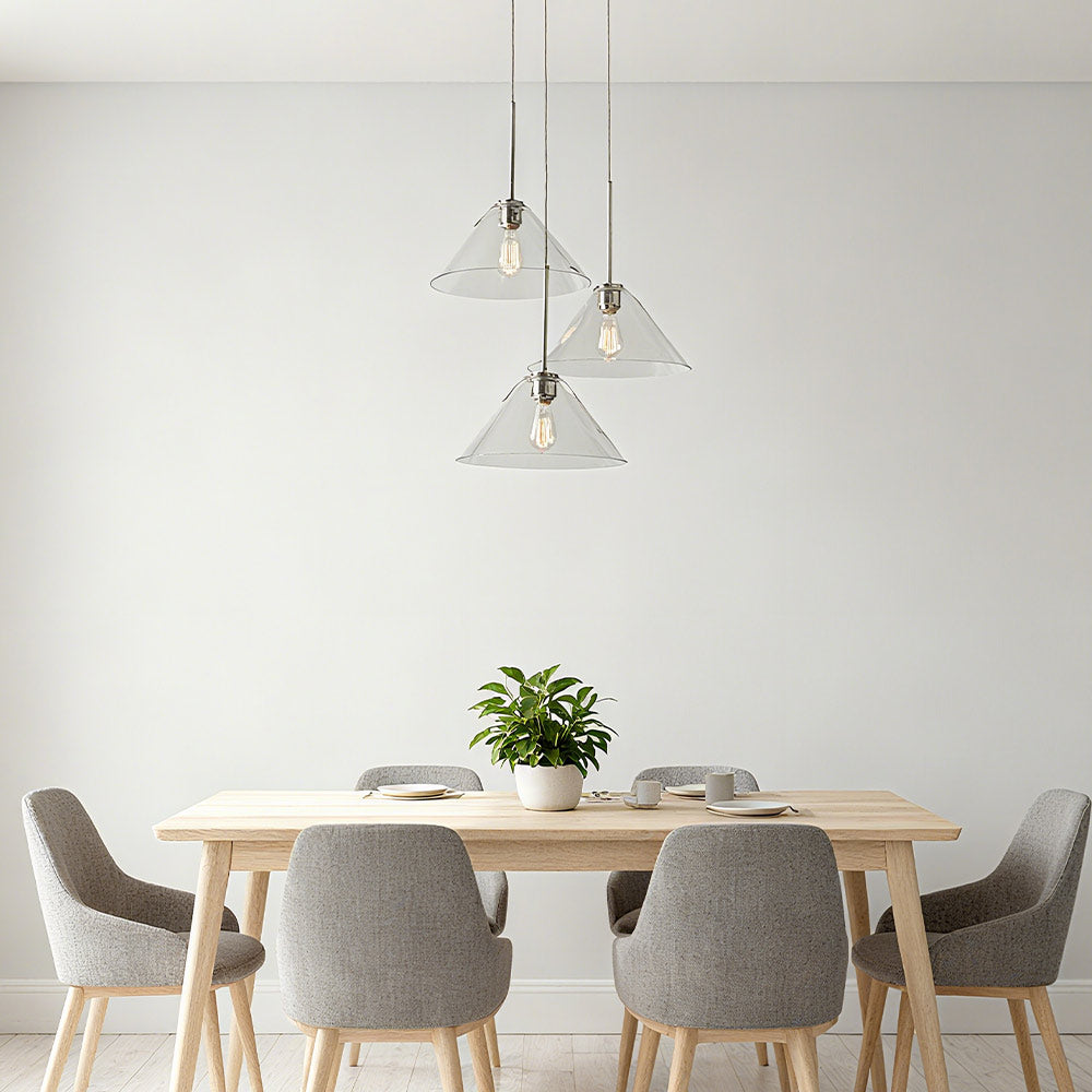 Cone 3-Light Brass Chandelier
