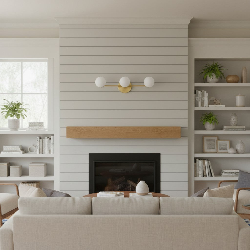 Pearl 3-Light Milk Glass Globe Wall Sconce Mid-Century Light