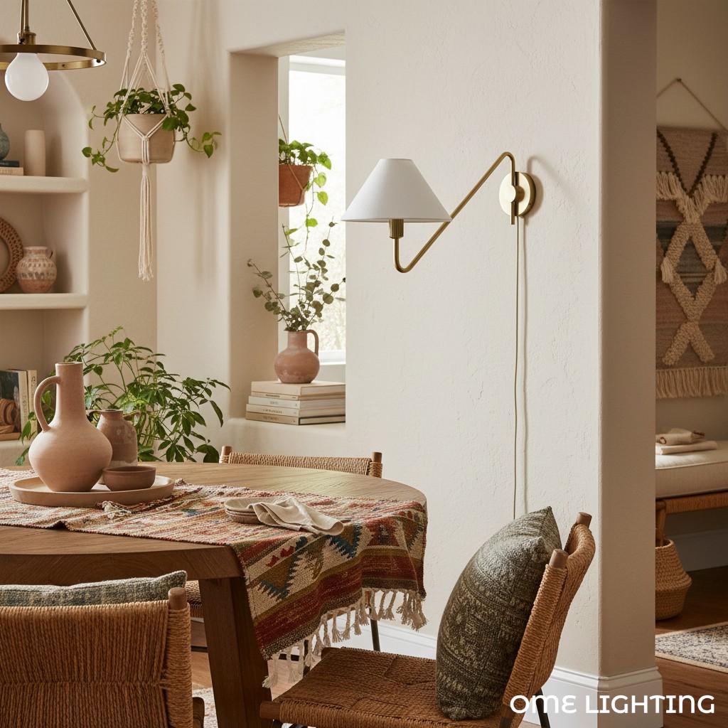 Vector Wall Lamp Brass&Fabric Plug-in