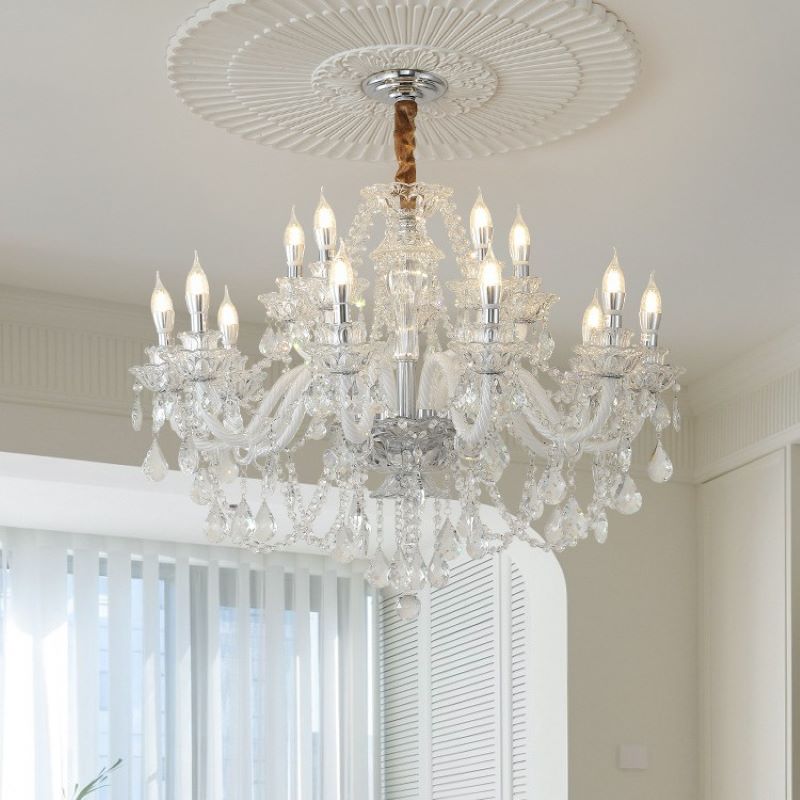 Silva French Crystal Metal Chandelier Living Room Dining Room - Letslighting