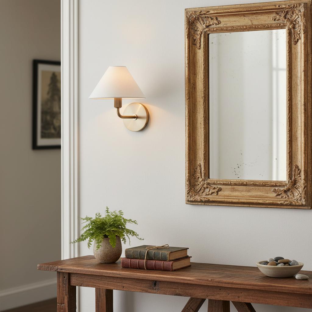 Vector Fabric Brass Wall Sconce