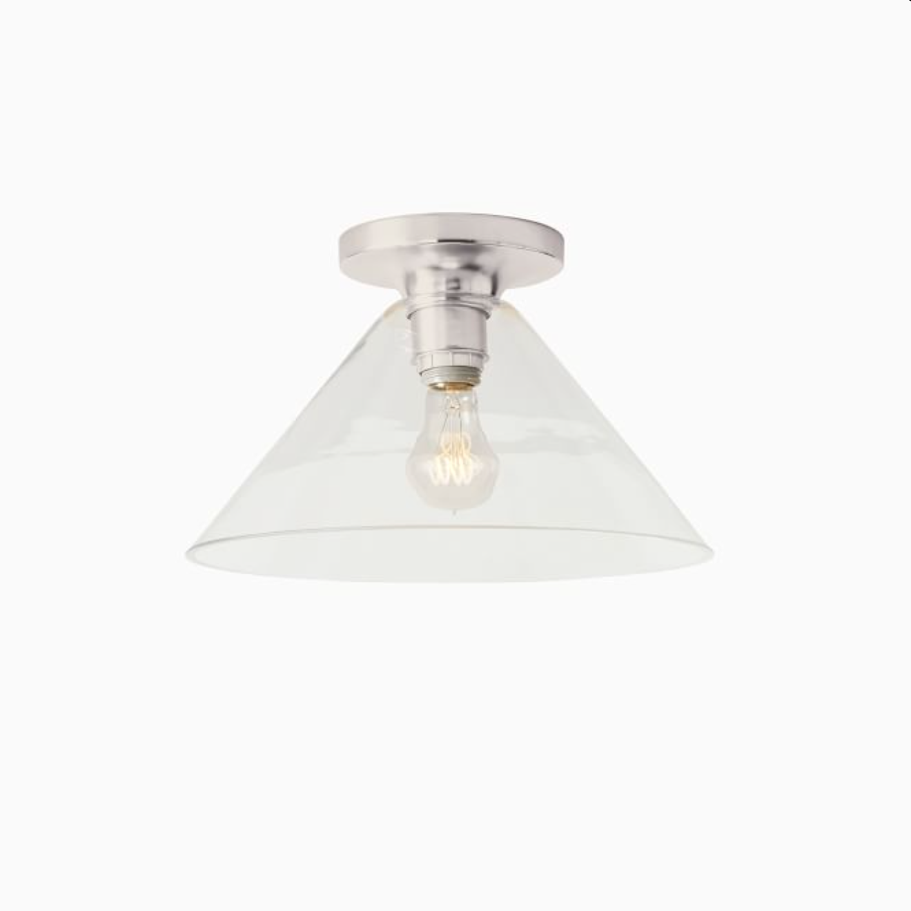 Cone Flush Mount Glass Ceiling Light Modern