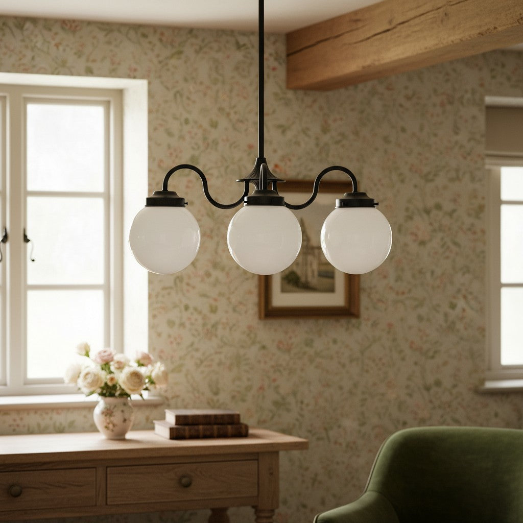 Pearl 3-Light Glass  Chandelier