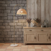 Fungi Floor Lamp Rattan Metal Wood