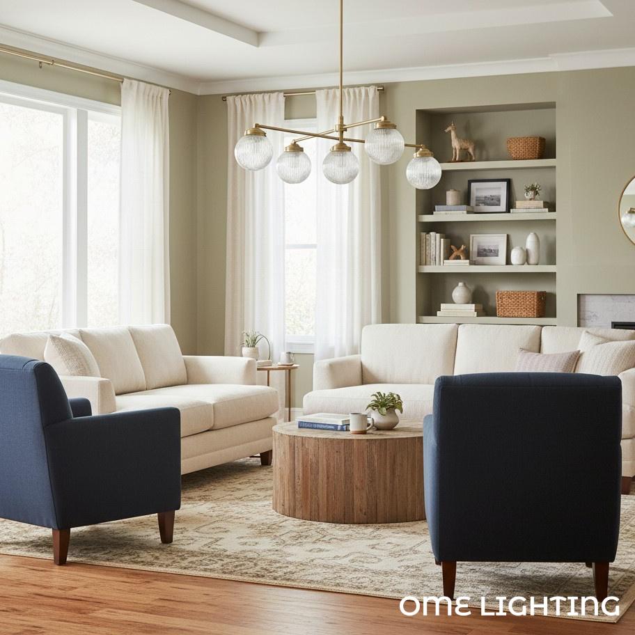 Pearl Multi-Light Brass Chandelier