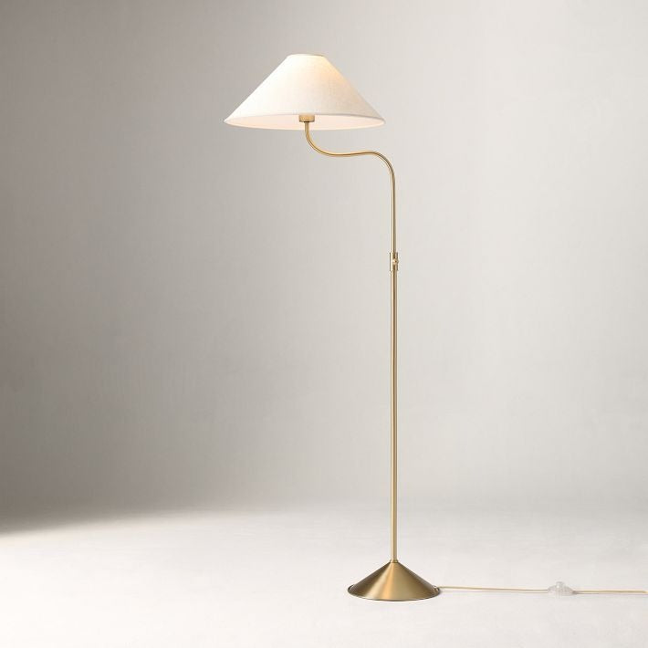 Lithe Linen Shade Floor Lamp Contemporary Living Rooms