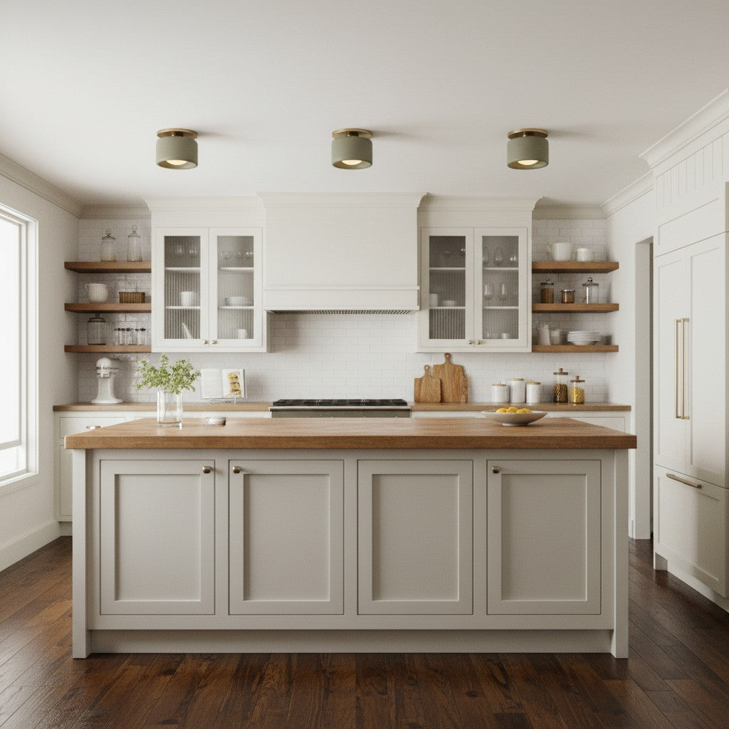 Kiln Porcelain Drum Ceiling Light