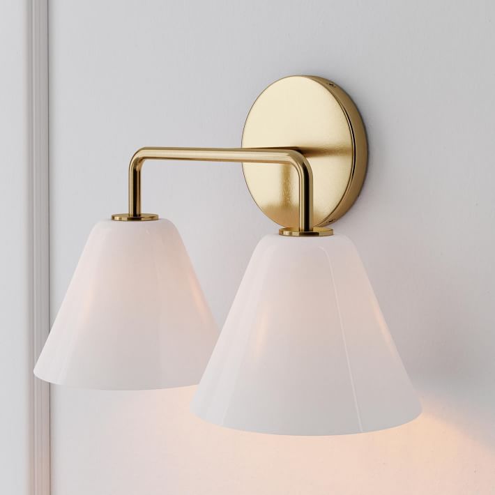 Cone Wall Sconce Milk Glass Living Room