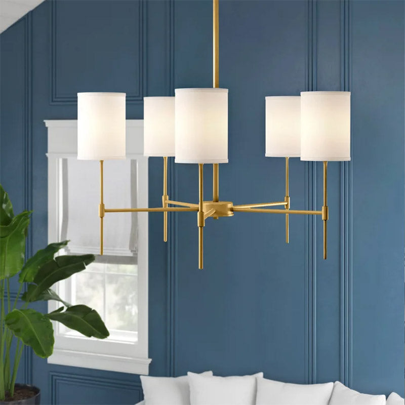 Silva Modern LED Chandelier Metal Fabric Bedroom Living Room - Letslighting