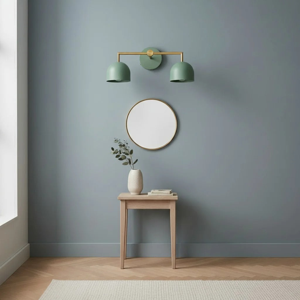 Chroma Brass White Wall Light Contemporary Living Room