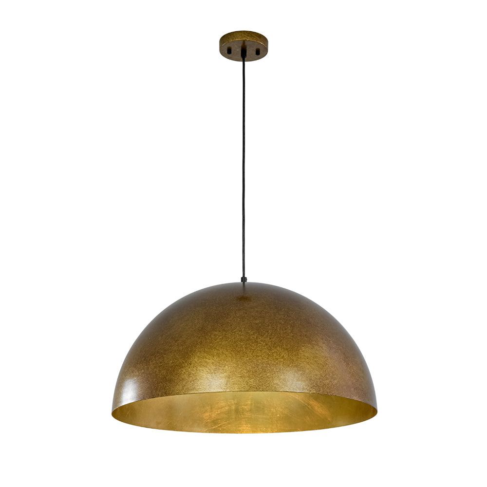 Gloruvux Oversized Antique Dark Rust Metal Pendant Light